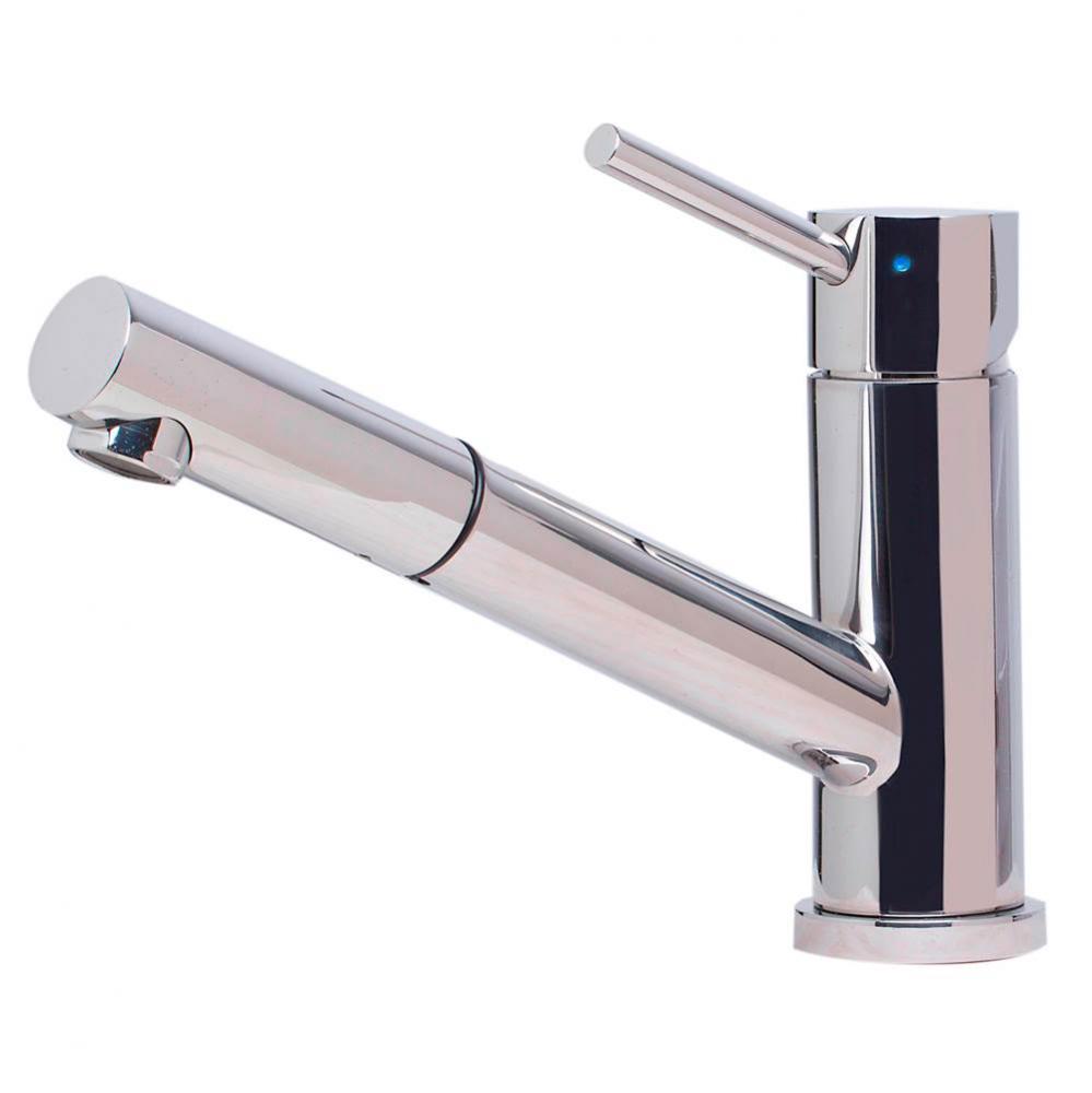 Solid Polished Stainless Steel Pull Out Single Hole Kitchen Faucet
