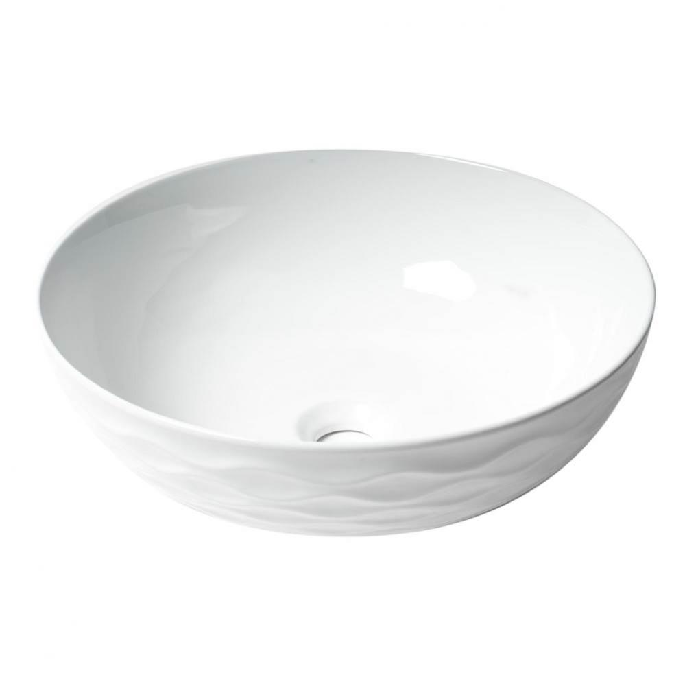 ALFI brand ABC909 White 17'' Decorative Round Vessel Above Mount Ceramic Sink