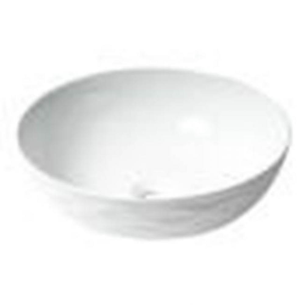 ALFI brand ABC909 White 17'' Decorative Round Vessel Above Mount Ceramic Sink