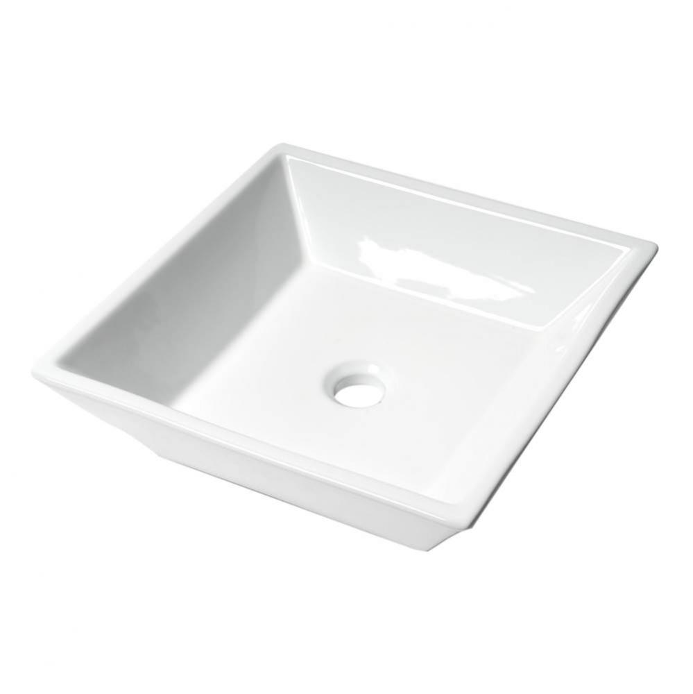 ALFI brand ABC912 White 17'' Square Above Mount Ceramic Sink