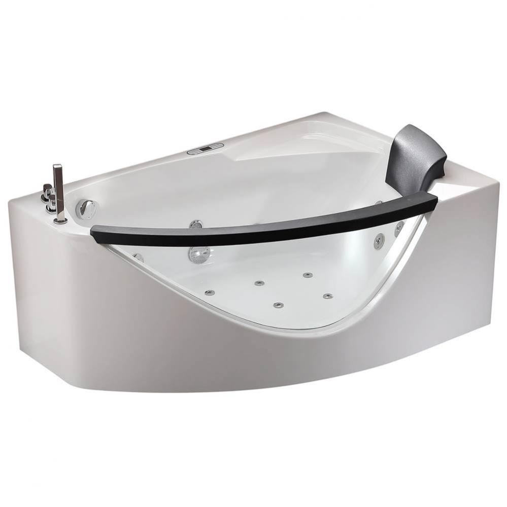 EAGO 1 5 ft Clear Rounded Left Corner Acrylic Whirlpool Bathtub