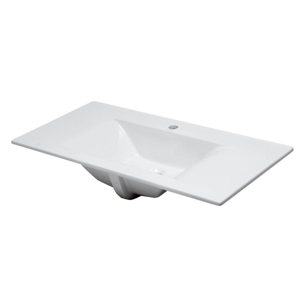 EAGO BB128 White Ceramic 40''x19'' Rectangular Drop In Sink