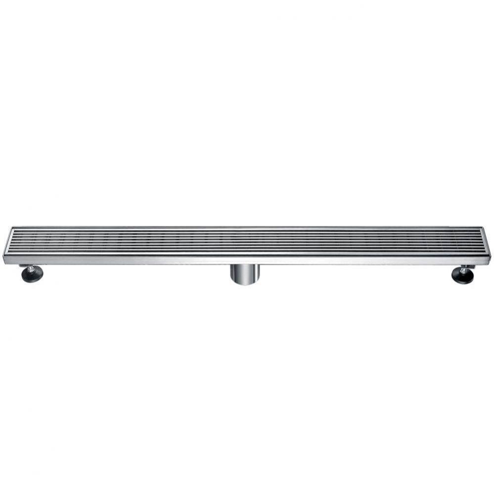 32'' Modern Stainless Steel Linear Shower Drain with Groove Lines
