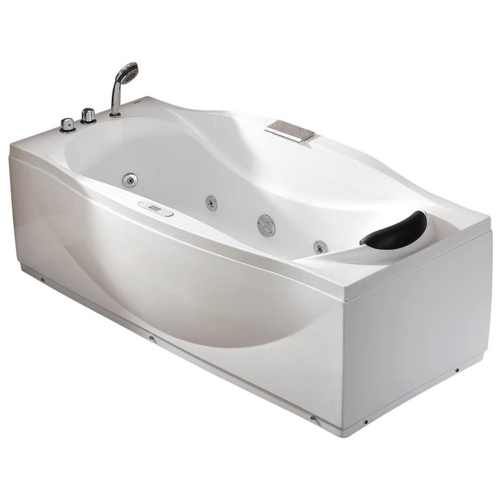 EAGO 1 6 ft Right Drain Acrylic White Whirlpool Bathtub w Fixtures