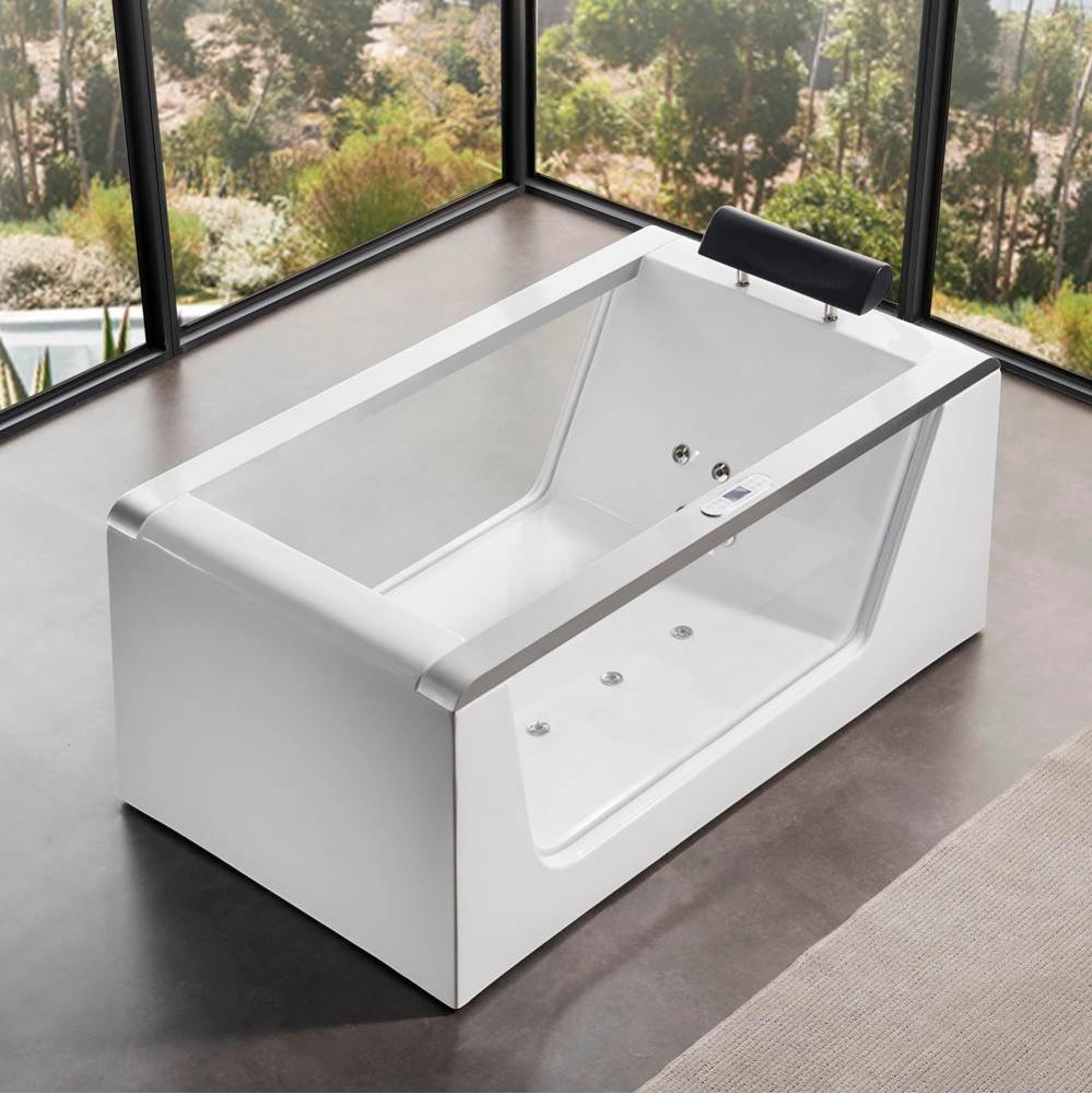 EAGO 1 5 ft Clear Rectangular Acrylic Whirlpool Bathtub