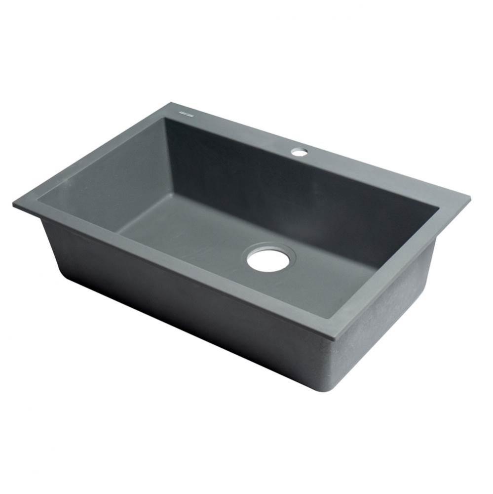 Titanium 30'' Drop-In Single Bowl Granite Composite Kitchen Sink