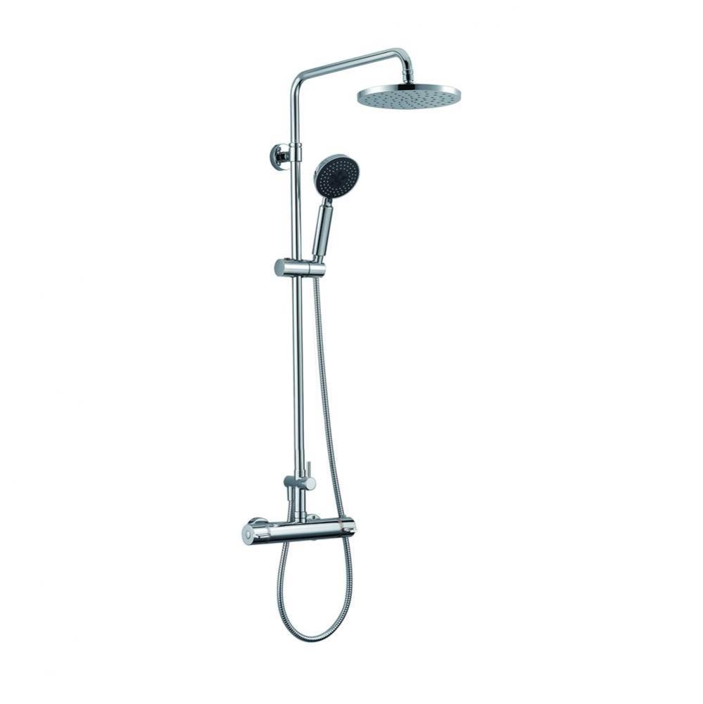 Polished Chrome Round Style Thermostatic Exposed Shower Set