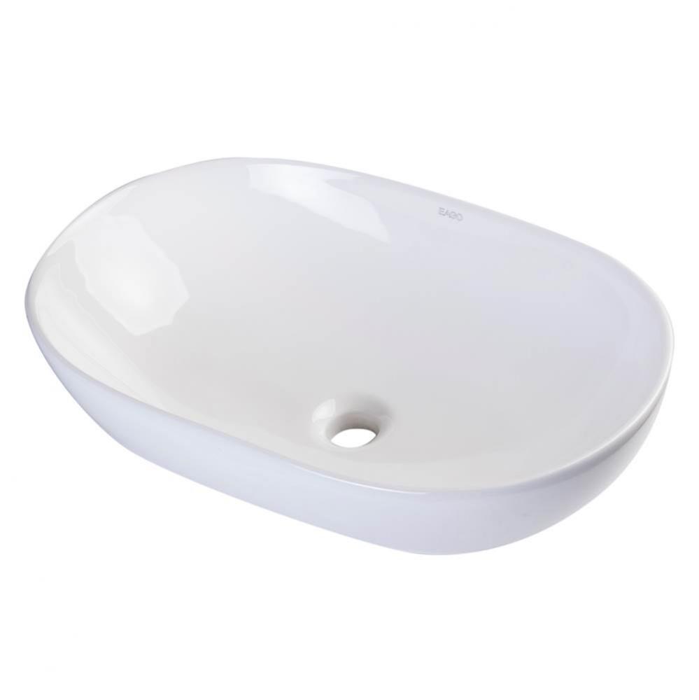 EAGO BA352  23'' OVAL CERAMIC ABOVE MOUNT BATHROOM BASIN VESSEL SINK