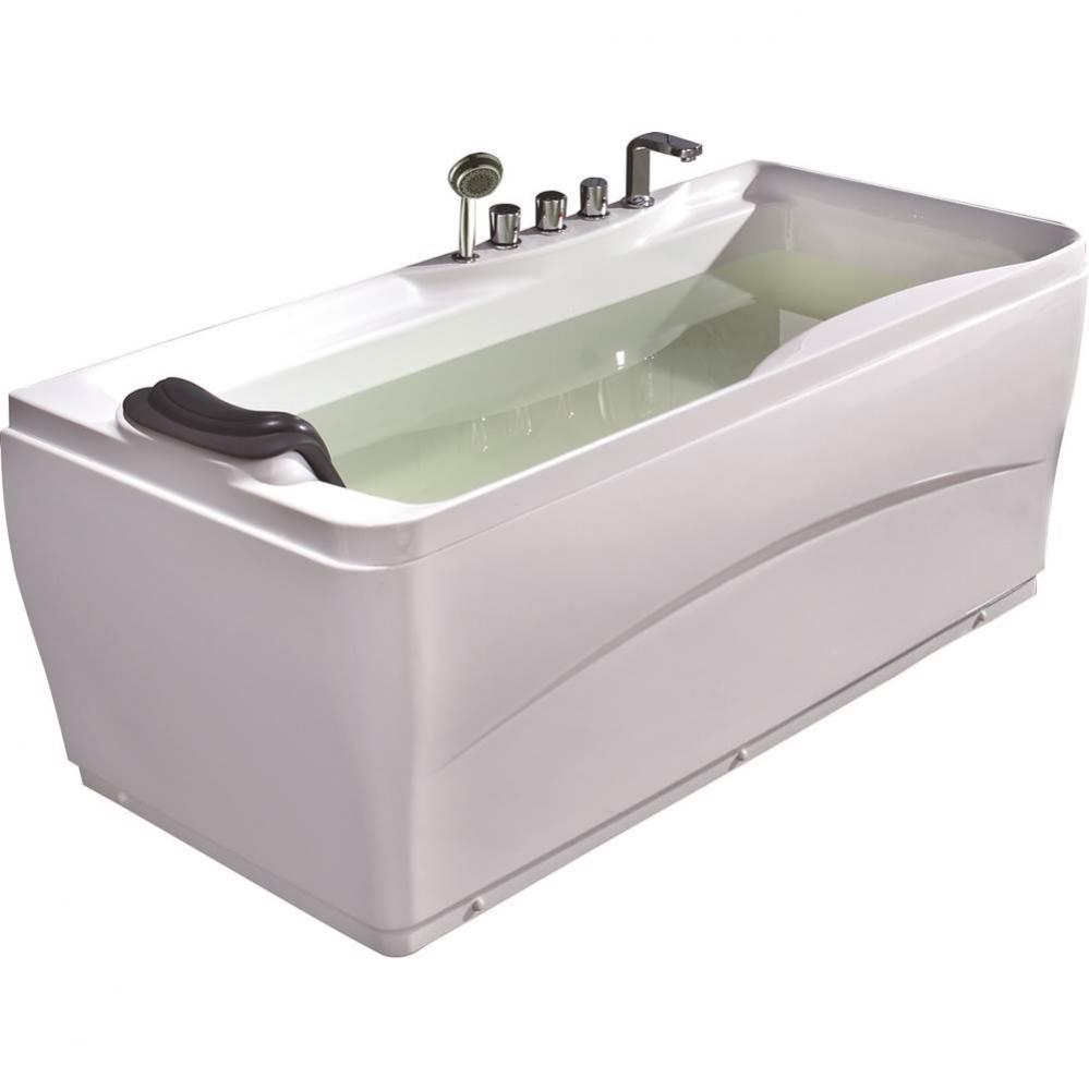 EAGO LK1102-R White Acrylic 63'' Soaking Tub with Fixtures