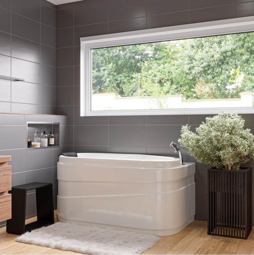 EAGO 5' White Acrylic Whirlpool Bathtub - Drain on Left