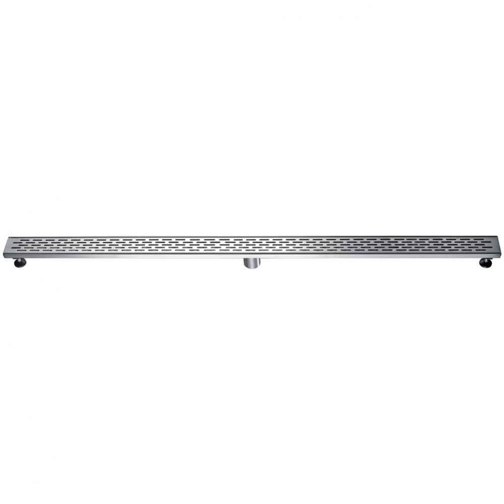 ALFI brand 59'' Brushed Stainless Steel Linear Shower Drain with Groove Holes