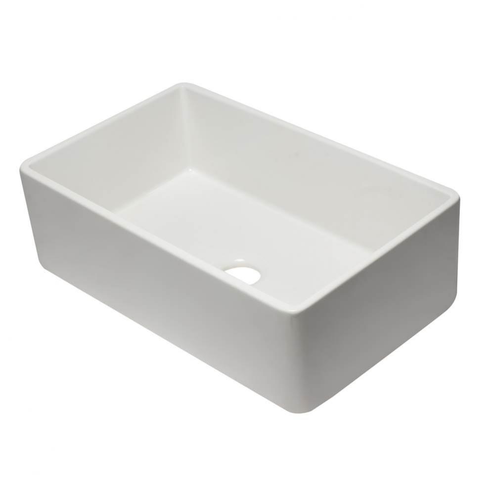 33 inch White Reversible Single Fireclay Farmhouse Kitchen Sink