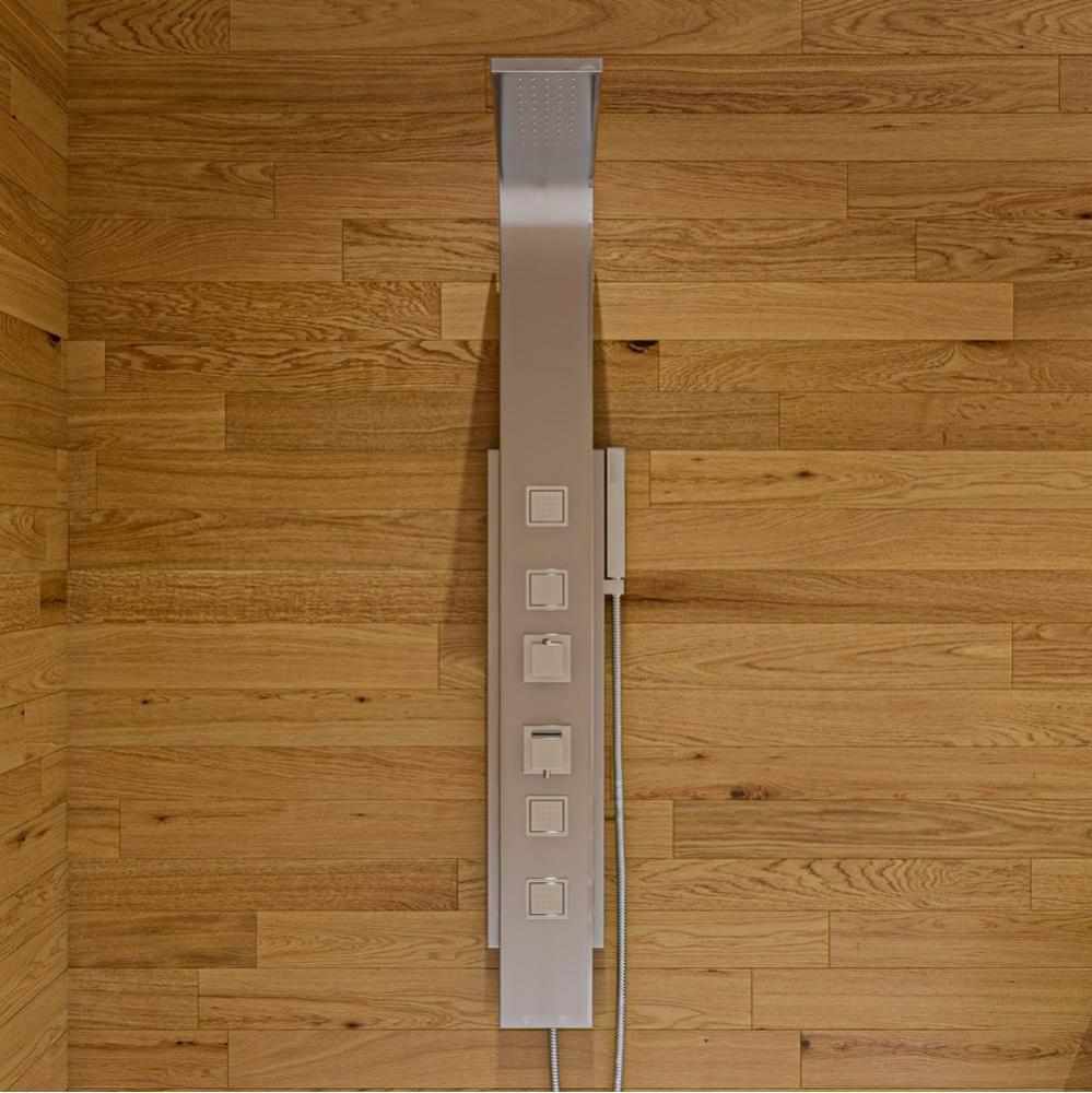 Modern Stainless Steel Shower Panel with 4 Body Sprays