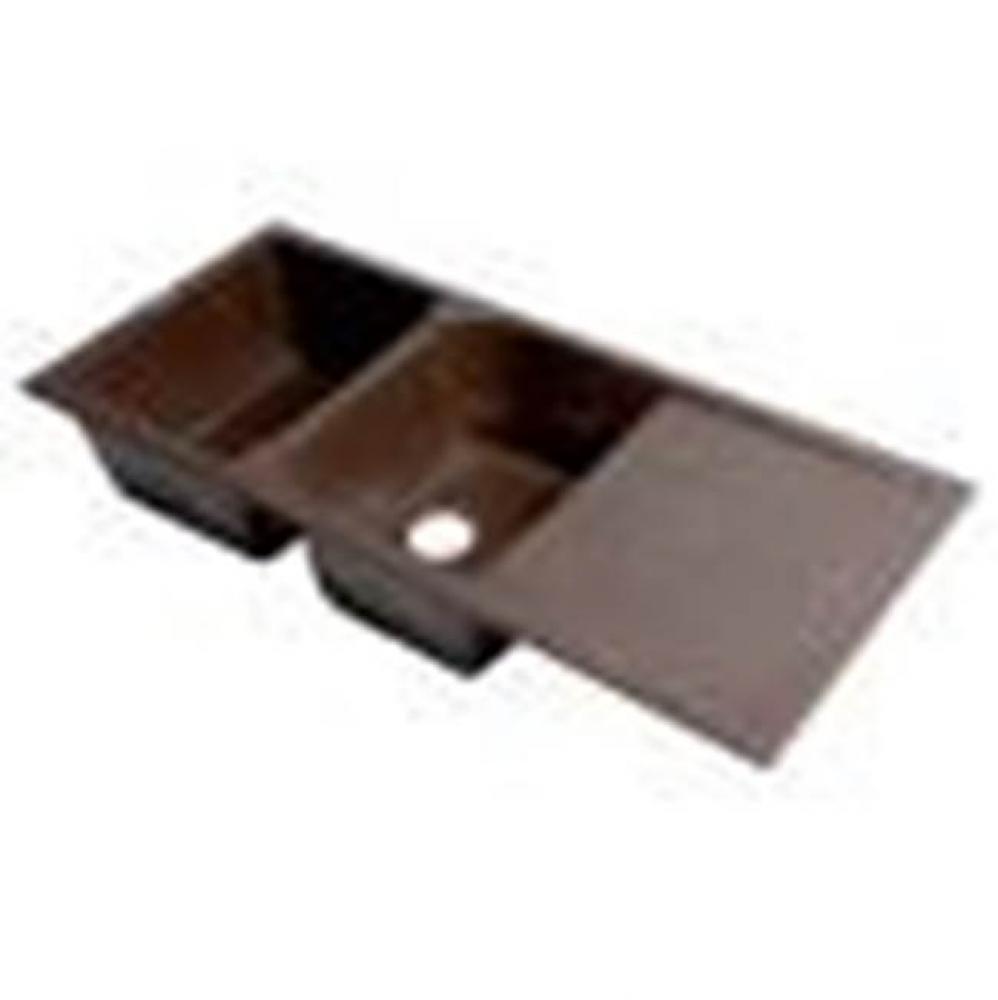 Chocolate 46'' Double Bowl Granite Composite Kitchen Sink with Drainboard