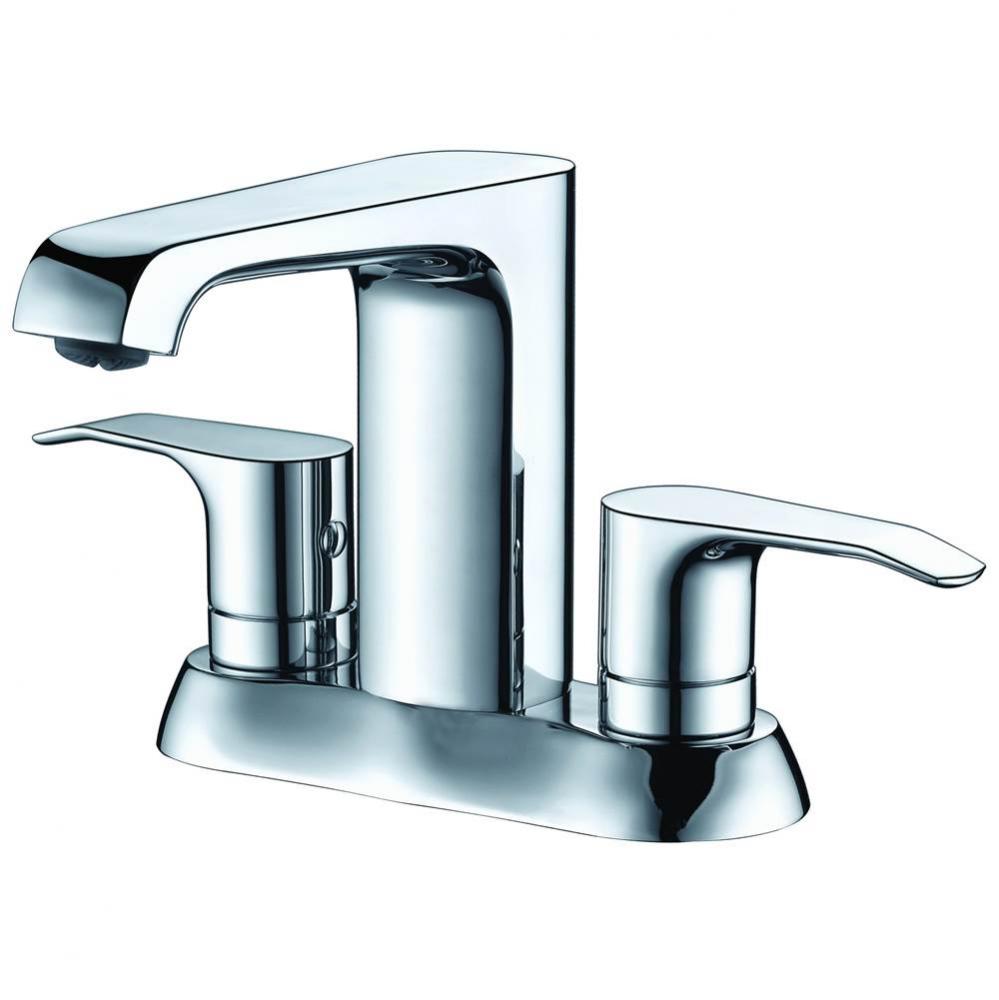 Polished Chrome Two-Handle 4'' Centerset Bathroom Faucet