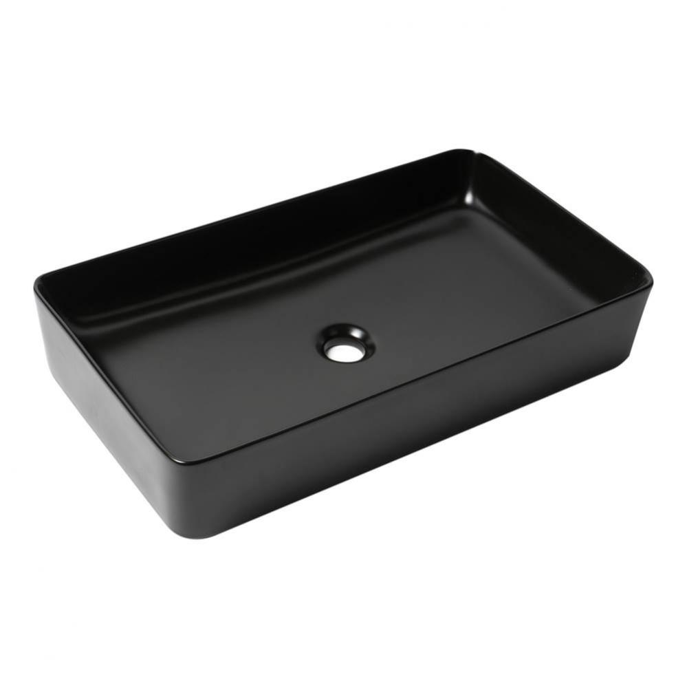 ALFI brand ABC902-BM Black Matte 24'' Modern Rectangular Above Mount Ceramic Sink