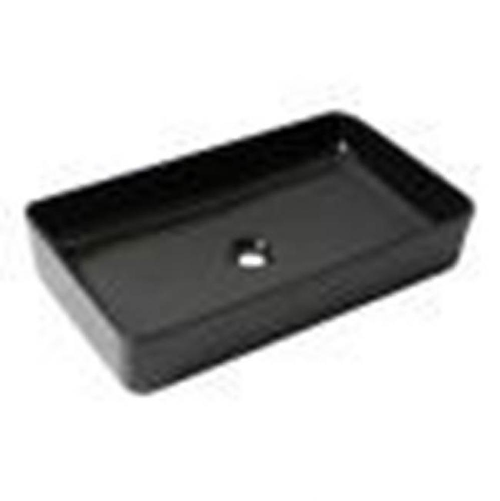 ALFI brand ABC902-BM Black Matte 24'' Modern Rectangular Above Mount Ceramic Sink
