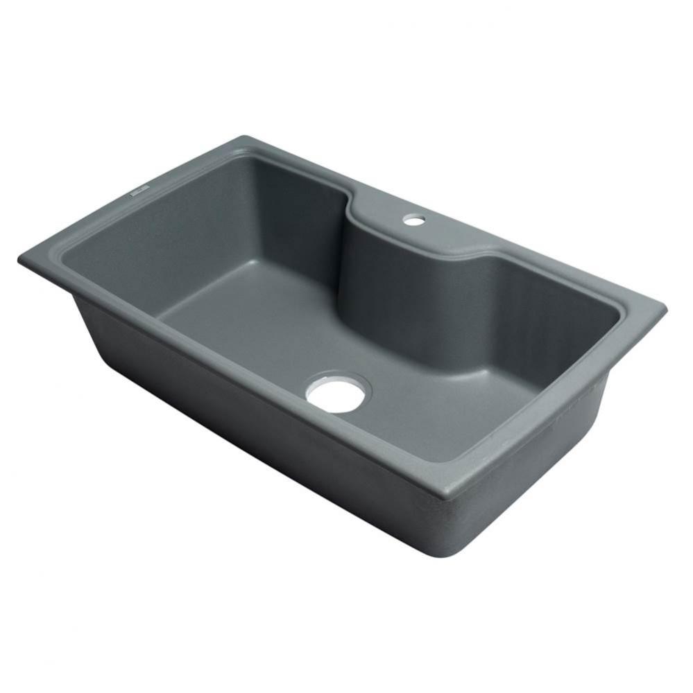 Titanium 35'' Drop-In Single Bowl Granite Composite Kitchen Sink