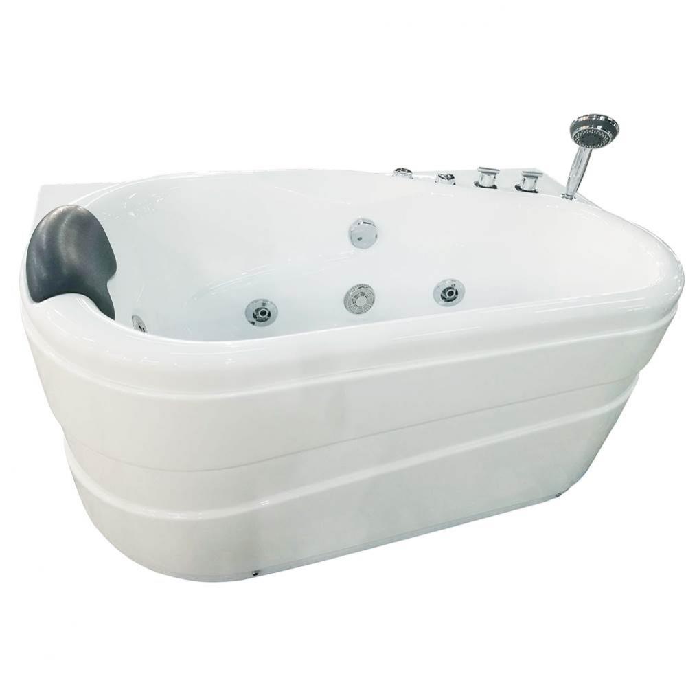 EAGO AM175-R  5'' White Acrylic Corner Whirpool Bathtub - Drain on Right