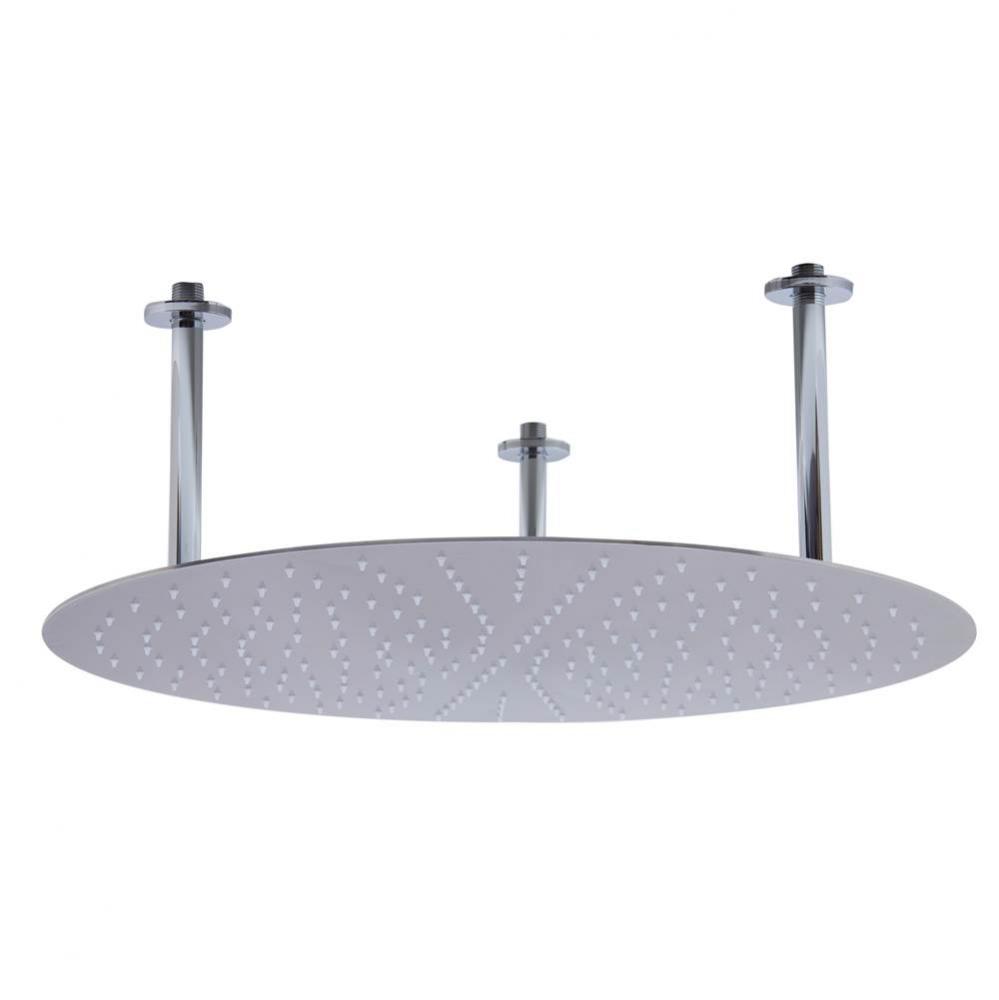24'' Round Brushed Solid Stainless Steel Ultra Thin Rain Shower Head