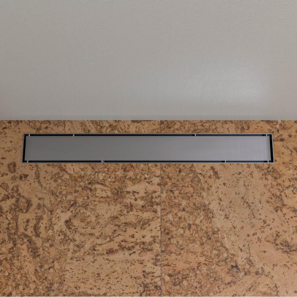 24'' Modern Brushed Stainless Steel Linear Shower Drain with Solid Cover