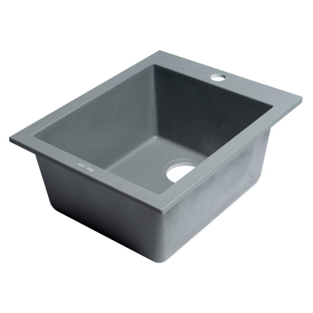 Titanium 17'' Drop-In Rectangular Granite Composite Kitchen Prep Sink