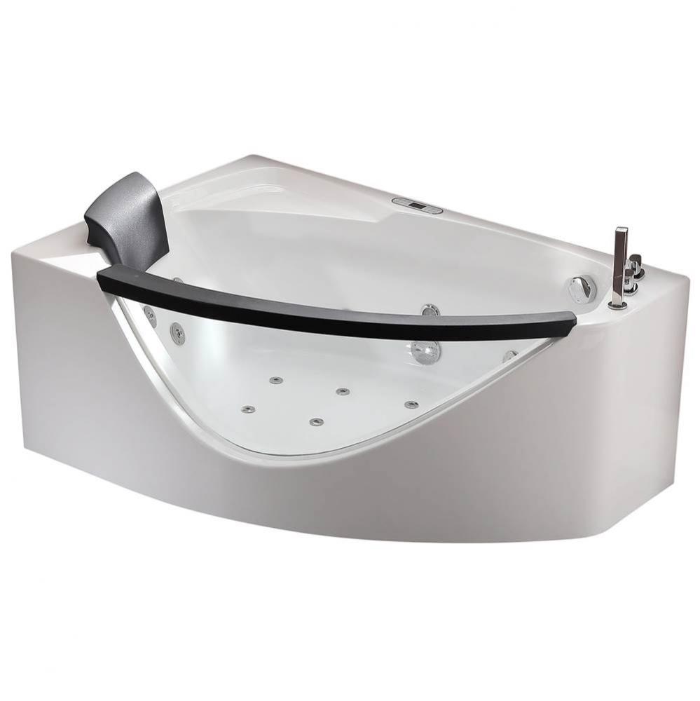 EAGO 1 5 ft Clear Rounded Right Corner Acrylic Whirlpool Bathtub