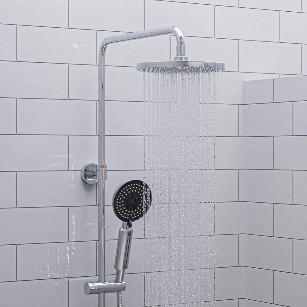 Polished Chrome Round Style Thermostatic Exposed Shower Set