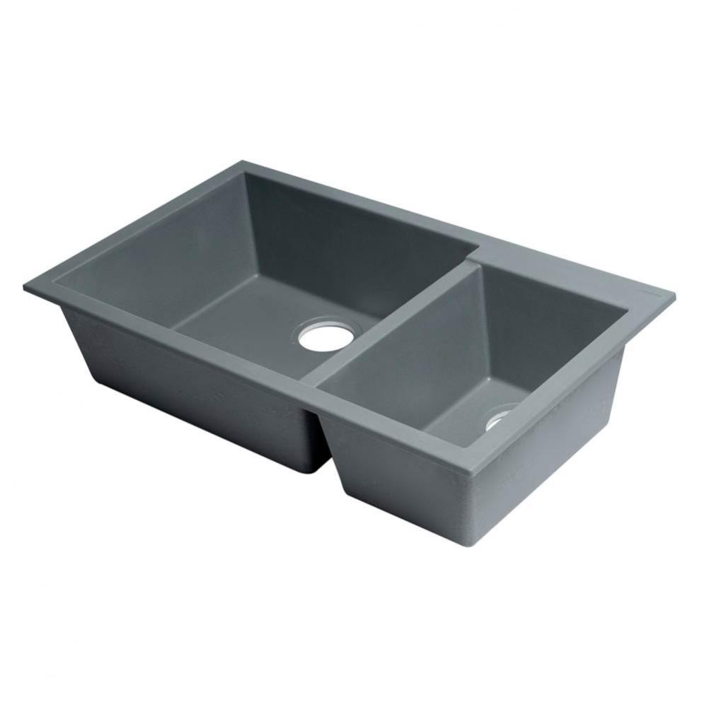 Titanium 34'' Double Bowl Undermount Granite Composite Kitchen Sink
