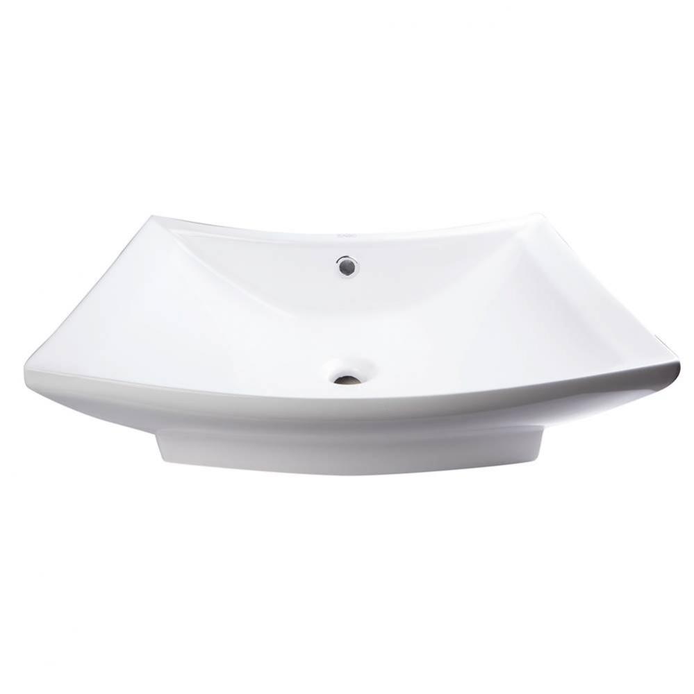 EAGO BA142  28'' Rectangular Porcelain Bathroom Vessel Sink with Single Hole