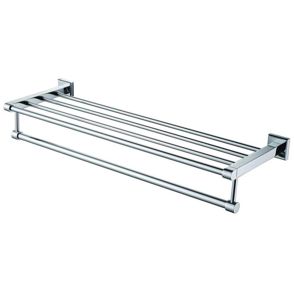 Polished Chrome 24 inch Towel Bar & Shelf Bathroom Accessory