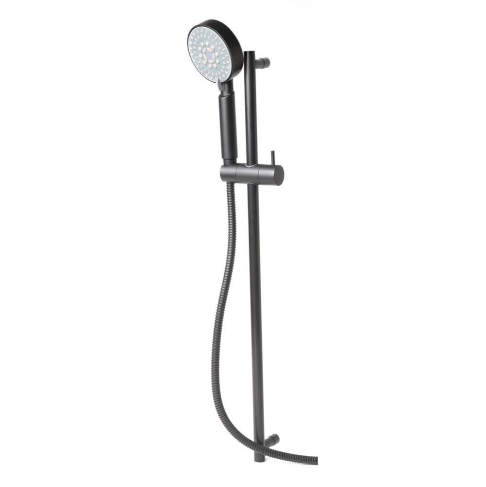 Black Matte Round Sliding Rail Hand Shower Set
