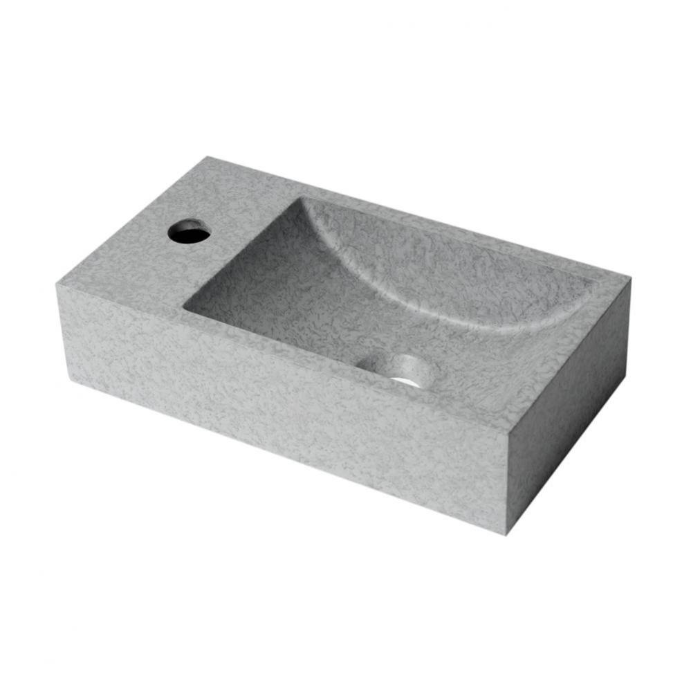 16'' Small Rectangular Solid Concrete Gray Matte Wall Mounted Bathroom Sink