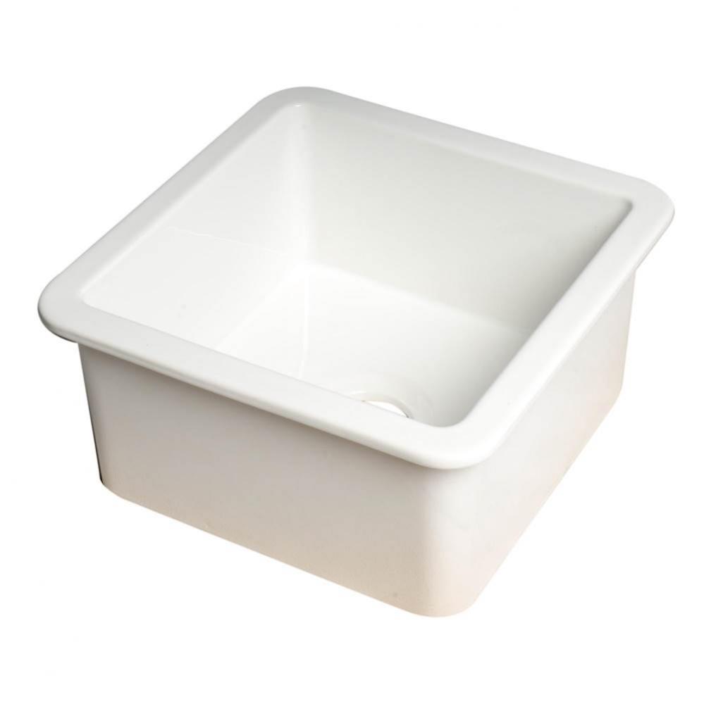 White Square 18'' x 18'' Undermount / Drop In Fireclay Prep Sink