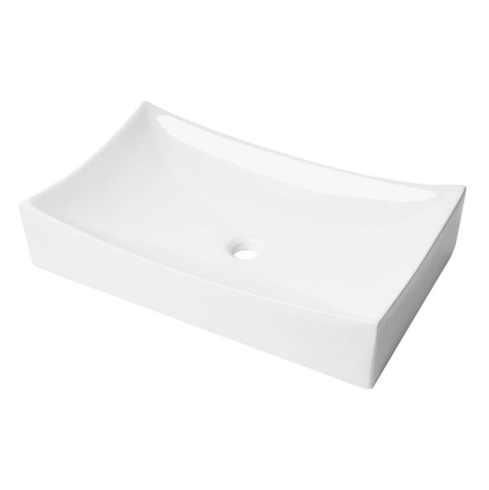 ALFI brand ABC904 White 26'' Fancy Rectangular Above Mount Ceramic Sink