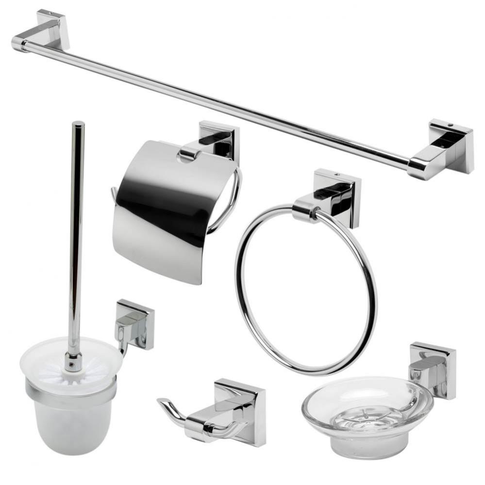 Polished Chrome 6 Piece Matching Bathroom Accessory Set