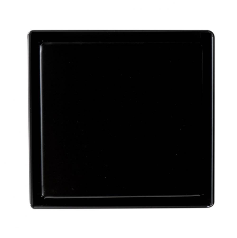 5'' x 5'' Black Matte Square Stainless Steel Shower Drain with Solid Cover