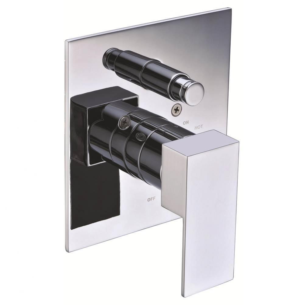 Polished Chrome Modern Square Pressure Balanced Shower Mixer with Diverter