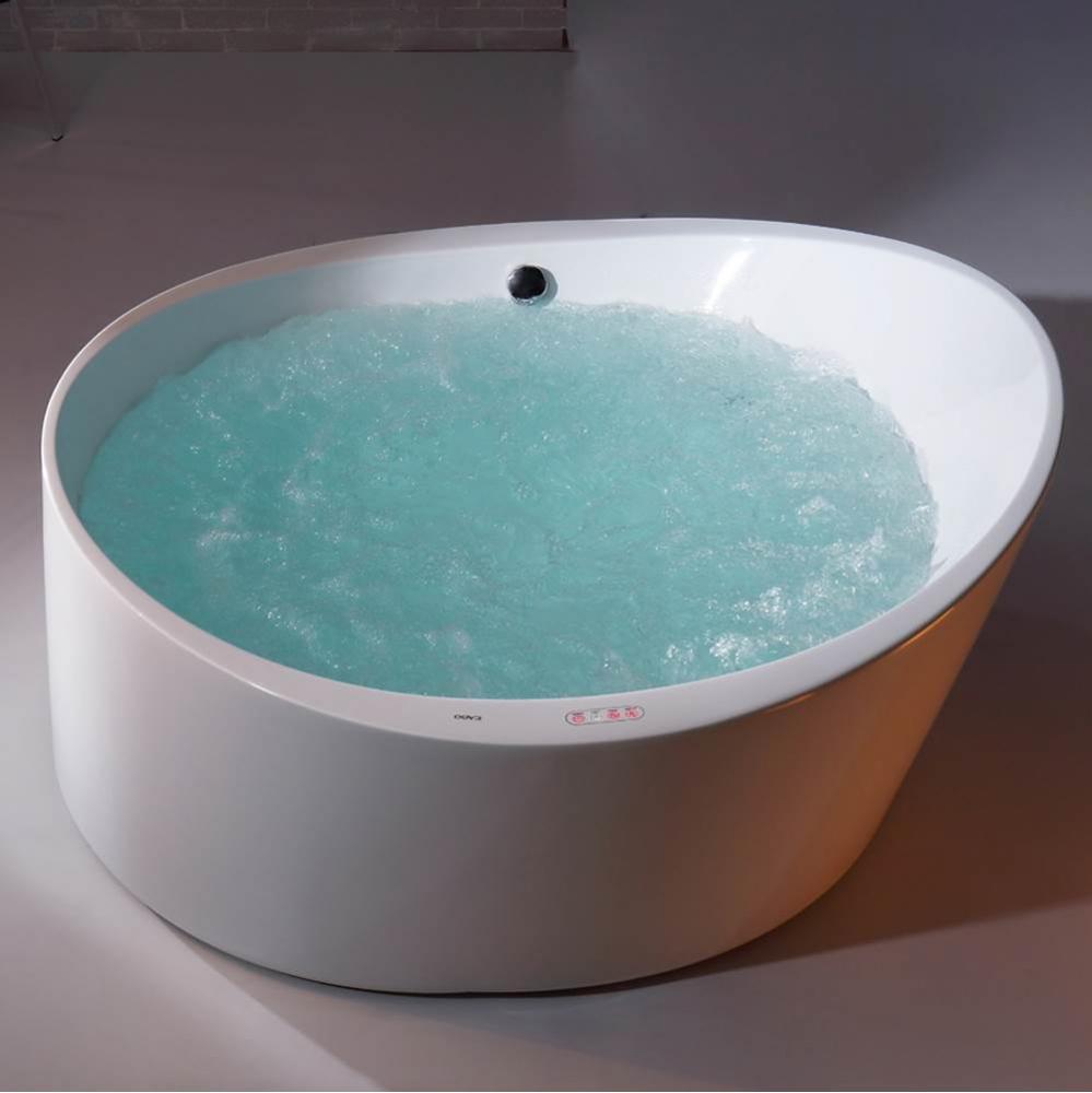 EAGO AM2130  66'' Round Free Standing Acrylic Air Bubble Bathtub