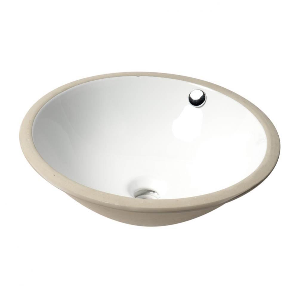 ALFI brand ABC601 White 17'' Round Undermount Ceramic Sink