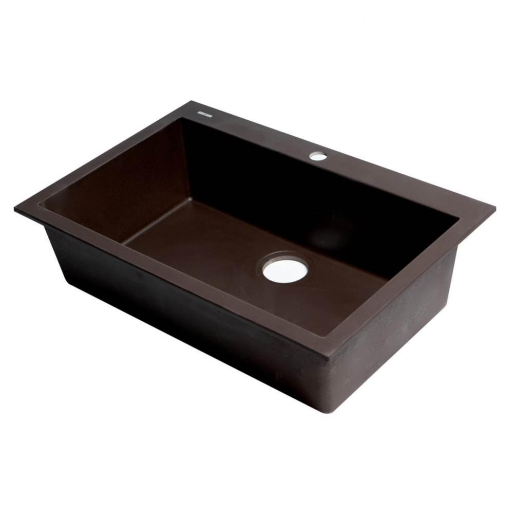 Chocolate 30'' Drop-In Single Bowl Granite Composite Kitchen Sink
