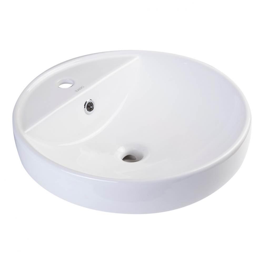 EAGO BA141  18'' ROUND CERAMIC ABOVE MOUNT BATHROOM BASIN VESSEL SINK