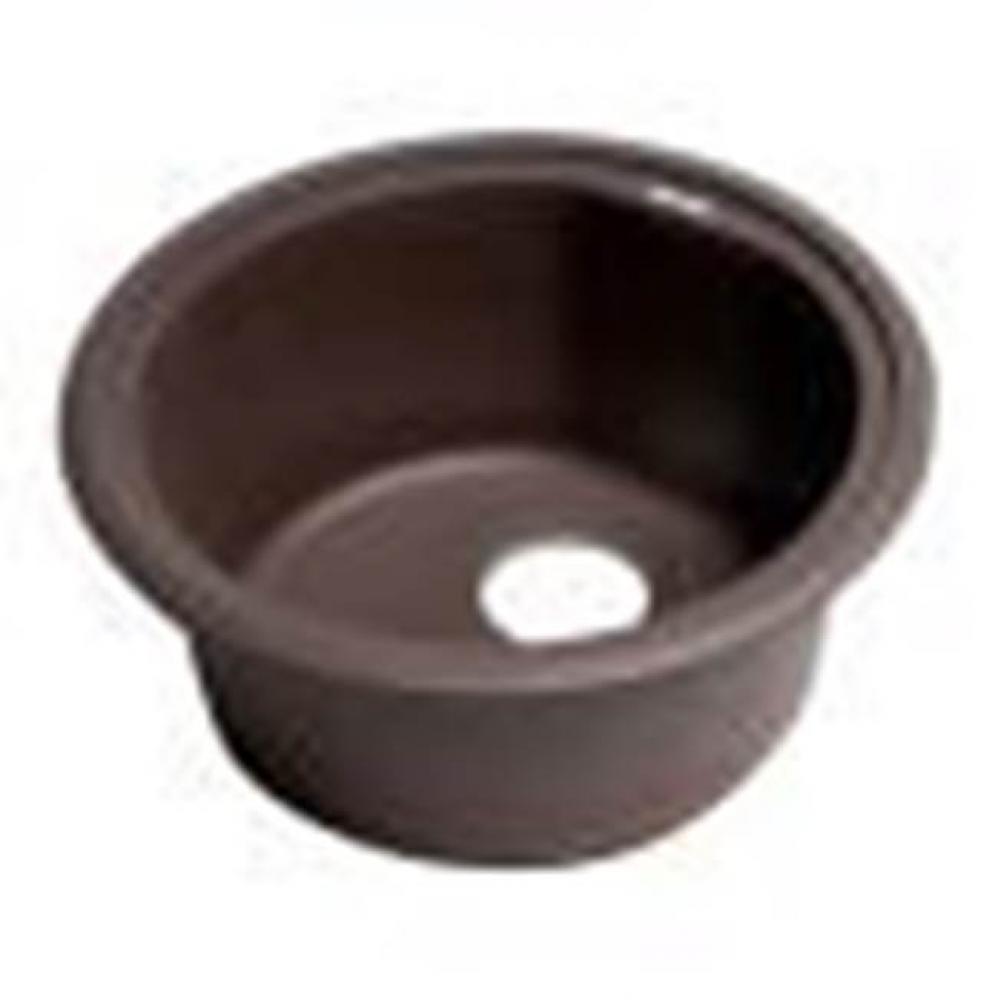 Chocolate 17'' Drop-In Round Granite Composite Kitchen Prep Sink