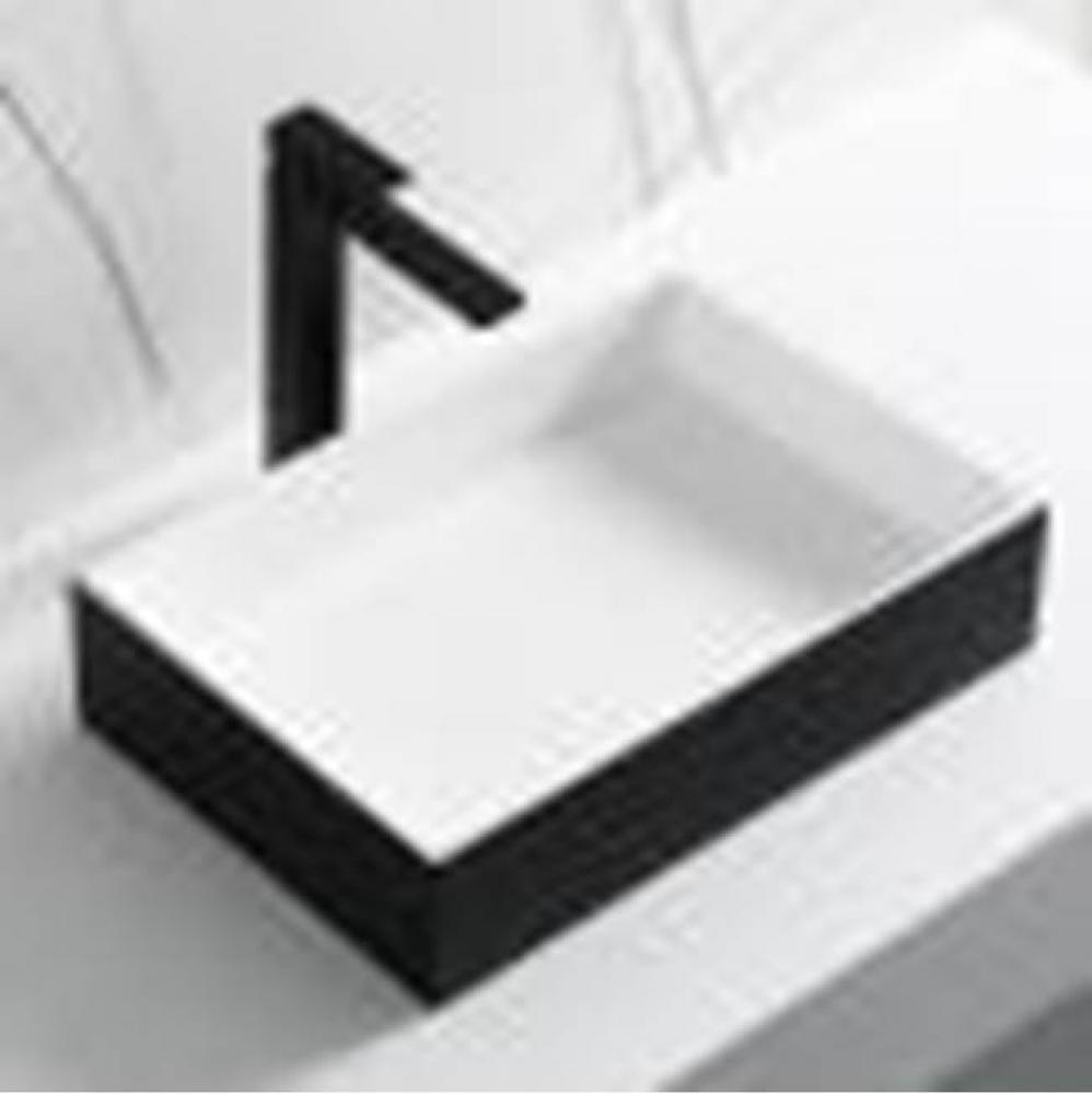 ALFI brand ABRS2014BM Black Matte 20'' x 14'' Solid Surface Resin Sink