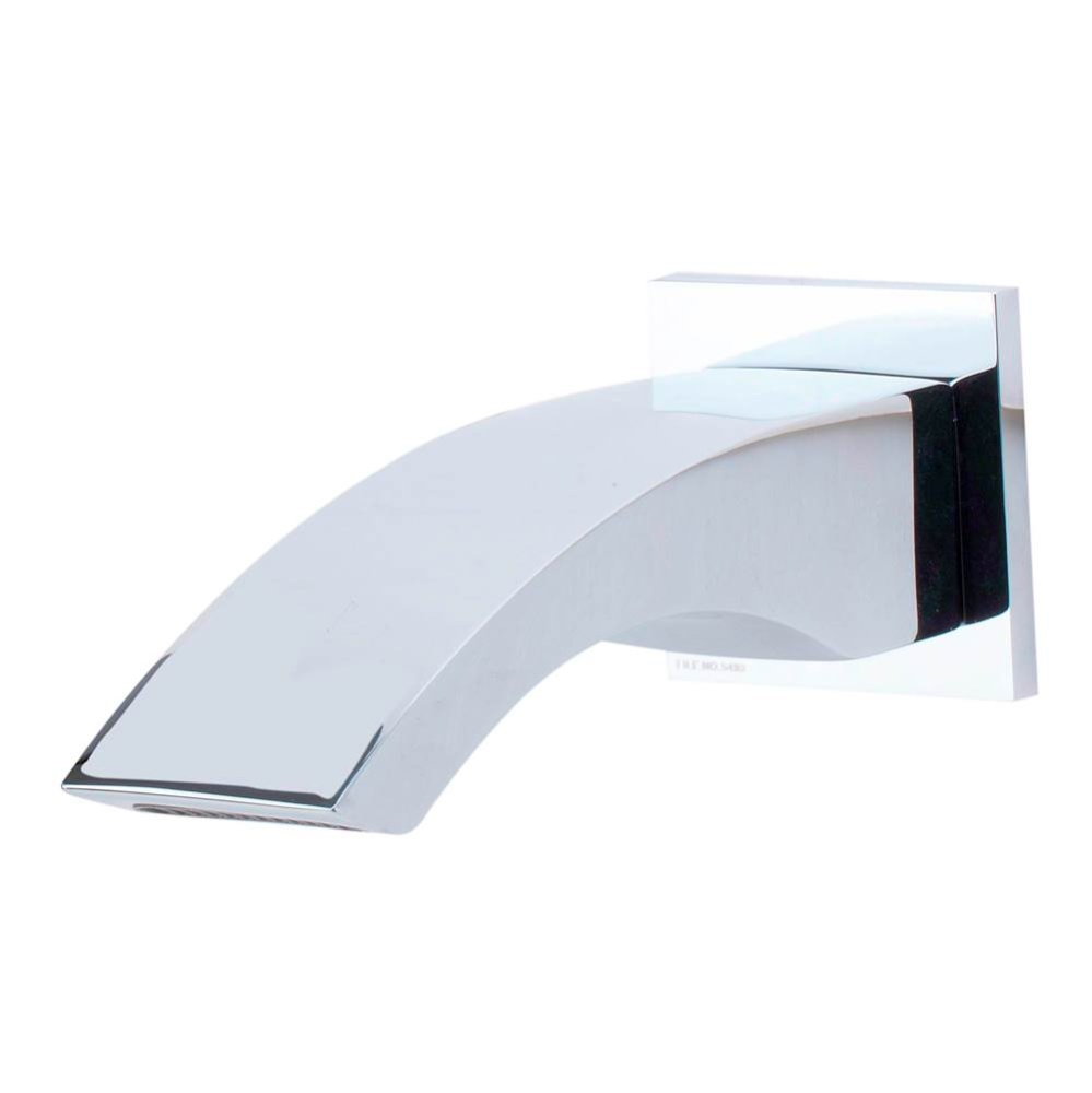 Polished Chrome Curved Wallmounted Tub Filler Bathroom Spout