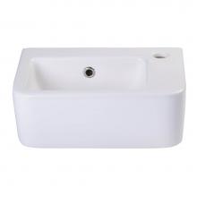 Alfi Trade AB101 - Small White Wall Mounted Ceramic Bathroom Sink Basin