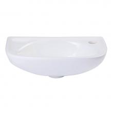 Alfi Trade AB102 - Small White Wall Mounted Porcelain Bathroom Sink Basin