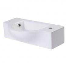 Alfi Trade AB105 - Small White Wall Mounted Ceramic Bathroom Sink Basin