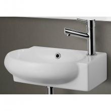 Alfi Trade AB107 - Small White Wall Mounted Ceramic Bathroom Sink Basin