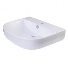 Alfi Trade AB111 - 24'' White D-Bowl Porcelain Wall Mounted Bath Sink